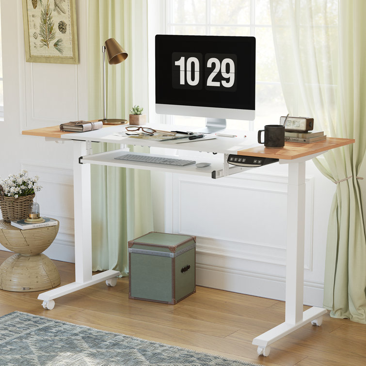 Adjustable standing desk with deals keyboard tray